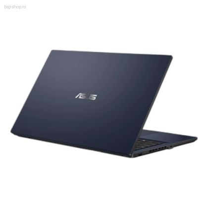 Laptop ASUS ExpertBook B1 B1502CVA-BQ144 vedere din spate-stanga partial deschis.