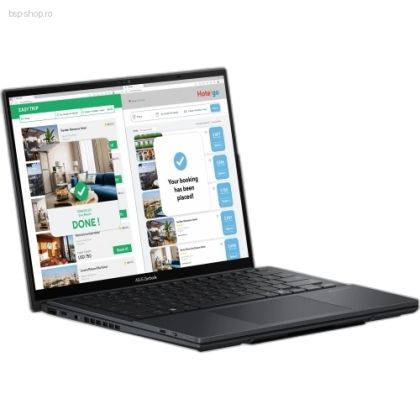 Laptop ASUS Zenbook Duo UX8406CA-PZ166X mod laptop traditional vedere din stanga.