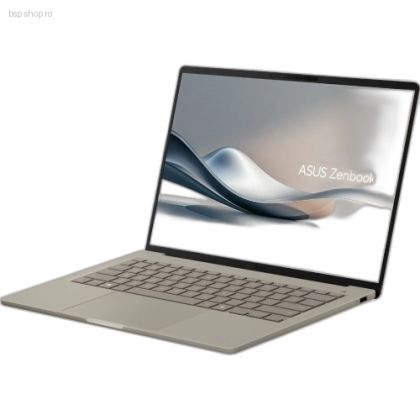 Laptop subtire ASUS ZenBook A14 OLED UX3407RA-QD043X deschis vedere din unghi dreapta.