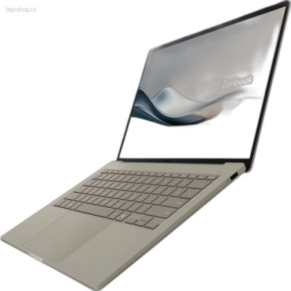     ASUS ZenBook A14 OLED UX3407RA-QD043X deschis si inchis aratand designul ultra subtire.
