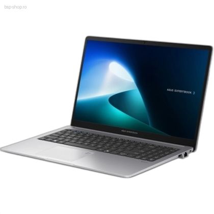 Laptop ASUS ExpertBook P1 P1503CVA-NJ1222 argintiu deschis vedere din unghi stanga.