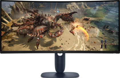 Monitor Led Dell curbat AW3425DWM Alienware, 34" WQHD (3440x1440) VA, 1ms, 180Hz, culoare black