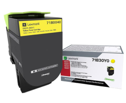 LEXMARK 71B0040 YELLOW TONER CARTRIDGE