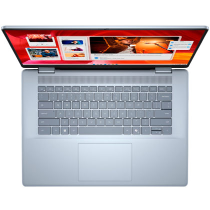 Laptop Dell Inspiron 16 7640 Plus, Procesor Intel Core Ultra 7 155H up to 4.8GHz, 16" 2.5K (2560x1600) IPS 300nits ram 16GB (2x8GB) 5600MHz DDR5, 1TB SSD M.2 PCIe NVMe, NVIDIA GeForce RTX 4060 8GB GDDR6, culoare Ice Blue, Windows11 Pro