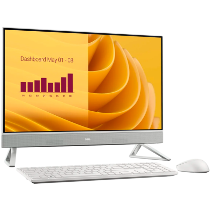 Dell 27 AIO,27"FHD(1920x1080)Infinity NO-Touch,Intel Core 7 150U(12MB cache,10cores,12threads,5.4GHz),16GB(2x8)DDR5 5200 MT/s,512GB(M.2)PCIe NVMe SSD,Intel Graphics,Wi-Fi 6E AX211(2x2)+BT,Dell Pro Kb&Mouse-KM5221W,White,Win11Pro,3Yr NBD