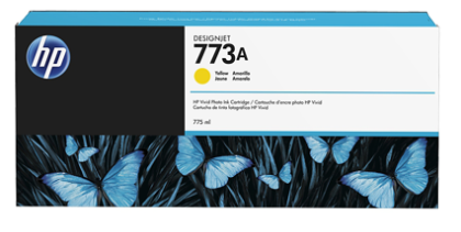 Cartus cerneala original HP 773A, culoare yellow designjet ink cartridge, pentru Plotter HP DesingJet Z6610 60 inch printers, HP DesingJet Z6810 42 inch, capacitate 775ml.