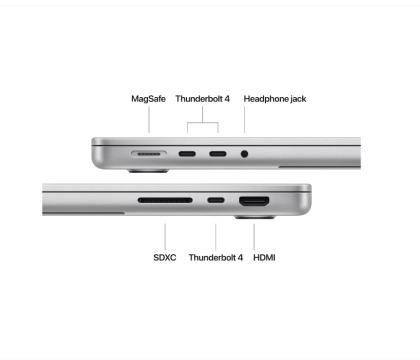 Laptop Apple MacBook Pro 14", Procesor Apple M4 Max, CPU cu 16 nuclee, GPU cu 40 nuclee, 14.2"(3024 x 1964) Liquid Retina XDR 1000nits, ram 64GB, 1TB SSD, tastatura INT, culoare silver, macOS Sequoia