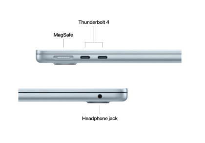 Laptop Apple MacBook Air 13", Procesor Apple M4 CPU cu 10 nuclee, GPU cu 10 nuclee, 13.6"(2560 x 1664) IPS 500nits, ram 24GB, 1TB SSD, tastatura INT, culoare Sky Blue, macOS Sequoia
