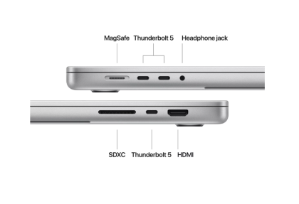 Laptop Apple MacBook Pro 16", Procesor Apple M4 Pro, CPU cu 14 nuclee, GPU cu 20 nuclee, 16.2"(3456 x 2234) Retina 1000nits, ram 24GB, 1TB SSD, tastatura INT, culoare silver, macOS Sequoia