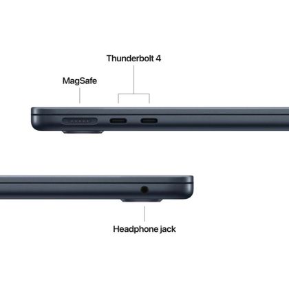 Laptop Apple MacBook Air 13", Procesor Apple M4 CPU cu 10 nuclee, GPU cu 10 nuclee, 13.6"(2560 x 1664) IPS 500nits, ram 16GB, 1TB SSD, tastatura INT, culoare Midnight, macOS Sequoia