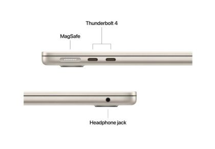 Laptop Apple MacBook Air 13", Procesor Apple M4 CPU cu 10 nuclee, GPU cu 10 nuclee, 13.6"(2560 x 1664) Retina 1000nits, ram 16GB, 1TB SSD, tastatura INT, culoare Starlight, macOS Sequoia