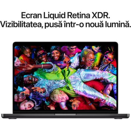 Laptop Apple MacBook Pro 14", Procesor Apple M5, CPU cu 10 nuclee, GPU cu 10 nuclee, 16 nuclee Neural Engine, 14.2"(3024 x1964) Liquid Retina XDR 1000nits, ram 32GB, 2TB SSD, tastatura INT, culoare Space Black, macOS Tahoe