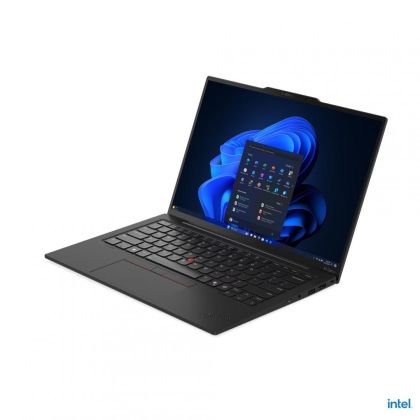 Laptop Lenovo ThinkPad X1 Carbon Gen 13 Aura Edition, Procesor Intel Core Ultra 7 265U up to 5.3Ghz, 14" WUXGA (1920x1200) IPS 500nits Anti-glare, ram 64GB soldered 8400Mhz LPDDR5x, 1TB SSD M.2 PCIe NVMe, Intel Graphics, culoare Black, Windows11 Pro