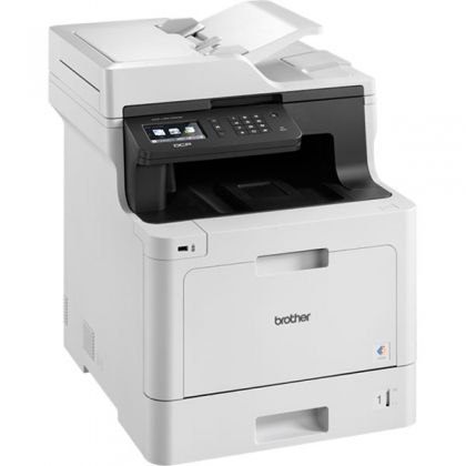 Imprimanta multifunctionala laser color A4, Brother  DCP-L8410CDW,31 ppm, duplex, ADF, 2400x600 dpi, USB, LAN, Wi-Fi, panou tactil, starter toner 