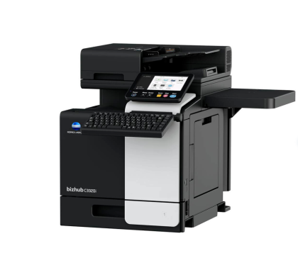 Imprimanta multifunctionala laser color A4, Konica Minolta Bizhub C3320i, 33ppm, duplex, ADF, 1200x1200dpi, caseta 500 coli, tava bypass 100 coli, RAM 4GB, microSD 16GB, USB 2.0, Retea, touchscreen, toner set TNP80
