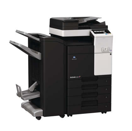 Imprimanta multifunctionala laser monocrom A3, Konica Minolta Buzhub 227, 22 ppm, duplex,  RADF, 1800x600 dpi, 2 casete hartie de 500 coli, tava bypass de 100 de coli, masa suport DK514, Retea, USB, RAM 2GB, HDD 250GB, toner TN323 