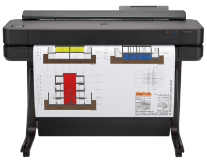 Plotter HP DesignJet T650 36 inch, A0, 2400x1200 dpi, RAM 1GB, USB, Wi-Fi, retea, alimentator automat, suport imprimanta, capac rola, starter toner.