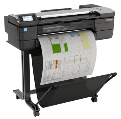 Plotter multifunctional HP DesignJet T830 24 inch  A1, 2400x1200 DPI, RAM 1GB, USB, Wi-Fi, retea, suport pentru imprimanta, cartuse cerneala.