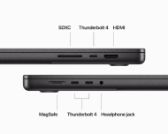 Laptop Apple MacBook Pro 16", Procesor Apple M3 MAX, CPU cu 14 nuclee, GPU cu 30 nuclee, 16 nuclee Neural Engine, 16.2"(3456 x 2234) Liquid Retina XDR 1000nits, ram 36GB, 1TB SSD, tastatura INT, culoare black, macOS Sonoma