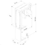 NM PC Mount UnderDesk 22/53cm Silver