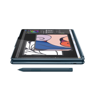 Laptop Lenovo Yoga Book 9 13IMU9, Procesor Intel Core Ultra 7 155U up to 4.8GHz, 2x 13.3" 2.8K (2880x1800) OLED 400nits gloss touch, ram 32GB soldered 7467Mhz LPDDR5x, 1TB SSD M.2 PCIe NVMe, Intel Graphics, culoare albastru, Windows11 Home
