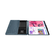 Laptop Lenovo Yoga Book 9 13IMU9, Procesor Intel Core Ultra 7 155U up to 4.8GHz, 2x 13.3" 2.8K (2880x1800) OLED 400nits gloss touch, ram 32GB soldered 7467Mhz LPDDR5x, 1TB SSD M.2 PCIe NVMe, Intel Graphics, culoare albastru, Windows11 Home
