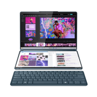Laptop Lenovo Yoga Book 9 13IMU9, Procesor Intel Core Ultra 7 155U up to 4.8GHz, 2x 13.3" 2.8K (2880x1800) OLED 400nits gloss touch, ram 32GB soldered 7467Mhz LPDDR5x, 1TB SSD M.2 PCIe NVMe, Intel Graphics, culoare albastru, Windows11 Home