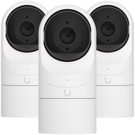 UBIQUITI G3 Flex 3-pack; FHD (2MP) video resolution; Versatile table or ceiling mounting; 6 m (20 ft) IR night vision; Connect and power using PoE; Record audio with an integrated microphone; Weather-resistant (outdoor covered).