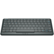 Prestigio Click&Touch 2, wireless multimedia smart keyboard with touchpad embedded into keys, auto-switch between keyboard and touchpad modes, touch multimedia sliders, left and right physical 