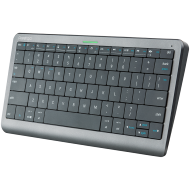 Click&Touch, wireless multimedia keyboard for Smart-TV with touchpad embedded into keys, auto-switch between keyboard and touchpad, connect to 5 devices via Bluetooth, USB dongle and Type-C, LED status indicators, built-in battery, space grey color