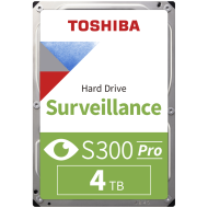 HDD Video Surveillance TOSHIBA S300 PRO 4TB CMR, 3.5'', 512MB, 7200RPM, SATA, 64 cameras, 24/7, TBW: 300