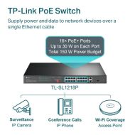 TPL SW 16P-POE ,2P-GB SFP UNMNGD RM