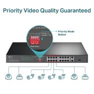 TPL SW 16P-POE ,2P-GB SFP UNMNGD RM