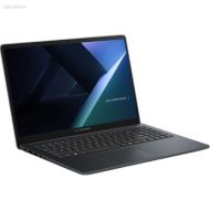 Laptop ASUS ExpertBook B1 B1503CVA-NJ0414 deschis, văzut dintr-un unghi din stânga, evidențiind ecranul și tastatura.