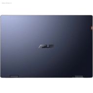     Laptop convertibil ASUS ExpertBook B3 Flip B3402FVA-LE0980 închis, privit de sus, arătând designul capacului albastru închis cu logo ASUS.