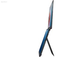 ASUS Zenbook Duo UX8406CA-PZ166X profil lateral drept subtire cu suport kickstand deschis.
