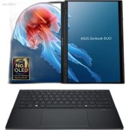 Laptop dual screen ASUS Zenbook Duo UX8406CA-PZ166X mod partajare ecrane alaturate.
