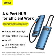 Dock Baseus Type-C Metal Gleam, albastru