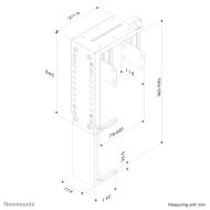 NM PC Mount UnderDesk 22/53cm Silver