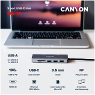 CANYON hub DS-11 9in1 USB-C Space Grey