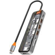 CANYON hub DS-13 7in1 4k USB-C Transparent Space Grey