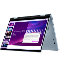 Laptop Dell 14 Plus 2-in-1, Procesor Intel Core Ultra 7 256V up to 4.8GHz, 14" FHD+ (1920x1200) IPS anti-glare 300nits, touch, ram 16GB on board 8533MHz LPDDR5x, 1TB SSD M.2 PCIe NVMe, Intel® Arc graphics, culoare Ice Blue, Windows11 Pro