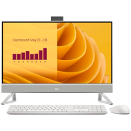 Dell 27 AIO,27"FHD(1920x1080)Infinity Touch,Intel Core 7 150U(12MB cache,10cores,12threads,5.4GHz),16GB(2x8)DDR5 5200 MT/s,1TB(M.2)PCIe NVMe SSD,Intel Graphics,Wi-Fi 6E AX211(2x2)+BT,Dell Pro Kb&Mouse-KM5221W,White,Win11Pro,3Yr NBD