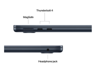 Laptop Apple MacBook Air 13", Procesor Apple M4 CPU cu 10 nuclee, GPU cu 10 nuclee, 13.6"(2560 x 1664) IPS 500nits, ram 32GB, 1TB SSD, tastatura INT, culoare Midnight, macOS Sequoia