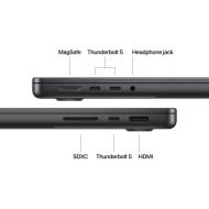 Laptop Apple MacBook Pro 14", Procesor Apple M4 Pro, CPU cu 14 nuclee, GPU cu 20 nuclee, 14.2"(3024 x 1964) Liquid Retina XDR 1000nits, ram 48GB, 1TB SSD, tastatura INT, culoare space black, macOS Sequoia