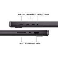 Laptop Apple MacBook Pro 14", Procesor Apple M4 Pro, CPU cu 14 nuclee, GPU cu 20 nuclee, 14.2"(3024 x 1964) Liquid Retina XDR 1000nits, ram 48GB, 2TB SSD, tastatura INT, culoare space black, macOS Sequoia