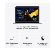 Laptop Apple MacBook Pro 14", Procesor Apple M4, CPU cu 10 nuclee, GPU cu 10 nuclee, 14.2"(3024 x 1964) Liquid Retina XDR 1000nits, ram 32GB, 512GB SSD, tastatura INT, culoare silver, macOS Sequoia