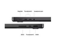 Laptop Apple MacBook Pro 14", Procesor Apple M4 Pro, CPU cu 12 nuclee, GPU cu 16 nuclee, 14.2"(3024 x 1964) Liquid Retina XDR 1000nits Nano Texture, ram 24GB, 512GB SSD, tastatura INT, culoare space black, macOS Sequoia