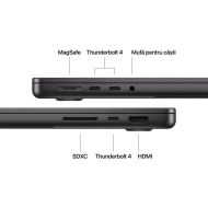 Laptop Apple MacBook Pro 14", Procesor Apple M5, CPU cu 10 nuclee, GPU cu 10 nuclee, 16 nuclee Neural Engine, 14.2"(3024 x1964) Liquid Retina XDR 1000nits, ram 32GB, 2TB SSD, tastatura INT, culoare Space Black, macOS Tahoe