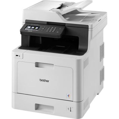 Imprimanta multifunctionala laser color A4, Brother  DCP-L8410CDW,31 ppm, duplex, ADF, 2400x600 dpi, USB, LAN, Wi-Fi, panou tactil, starter toner 